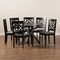 Baxton Studio Sadie Modern and Contemporary Grey Fabric and Dark Brown Finished Wood 7-Piece Dining Set 174-10536-10894-Zoro - alternate 4